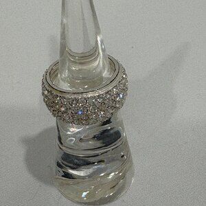 Silver Ring with faux diamonds - size 6